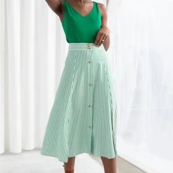 Stockholm Atelier Dresses & Skirts - Stockholm Atelier Green & White Skirt